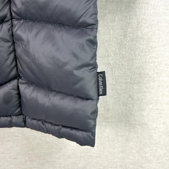 Calvin Klein Womens Down Packable Puffer Coat Size M Gray Quilted Long Jacket - Picture 4 of 12